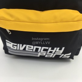 Givenchy Letter Logo Canvas Backpack Black And Yellow Color Matching