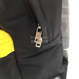 Givenchy Letter Logo Canvas Backpack Black And Yellow Color Matching