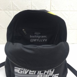 Givenchy Letter Logo Canvas Backpack Black And Yellow Color Matching
