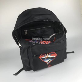 Givenchy Big Flower Face Head Cowhide Backpack Army Green