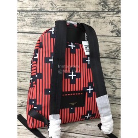Givenchy Striped Star Pattern Cowhide Backpack Red