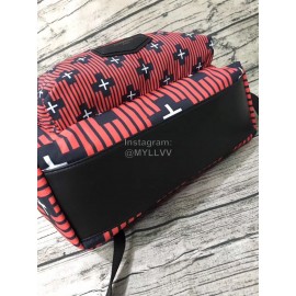 Givenchy Striped Star Pattern Cowhide Backpack Red
