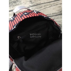 Givenchy Striped Star Pattern Cowhide Backpack Red