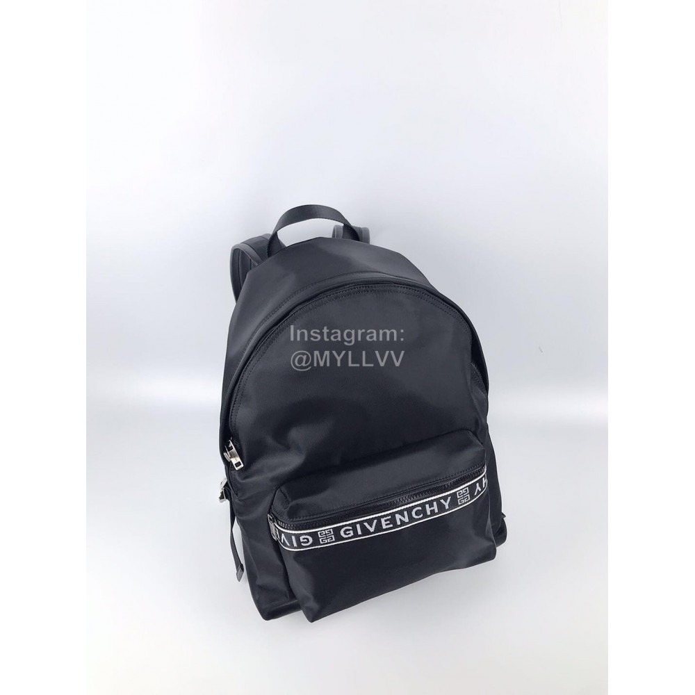Givenchy White Letters With Leather Backpack Black