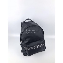Givenchy White Letters With Leather Backpack Black