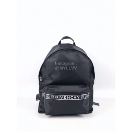 Givenchy White Letters With Leather Backpack Black