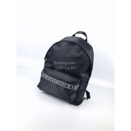 Givenchy White Letters With Leather Backpack Black