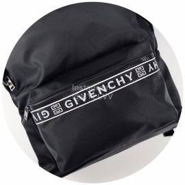 Givenchy White Letters With Leather Backpack Black