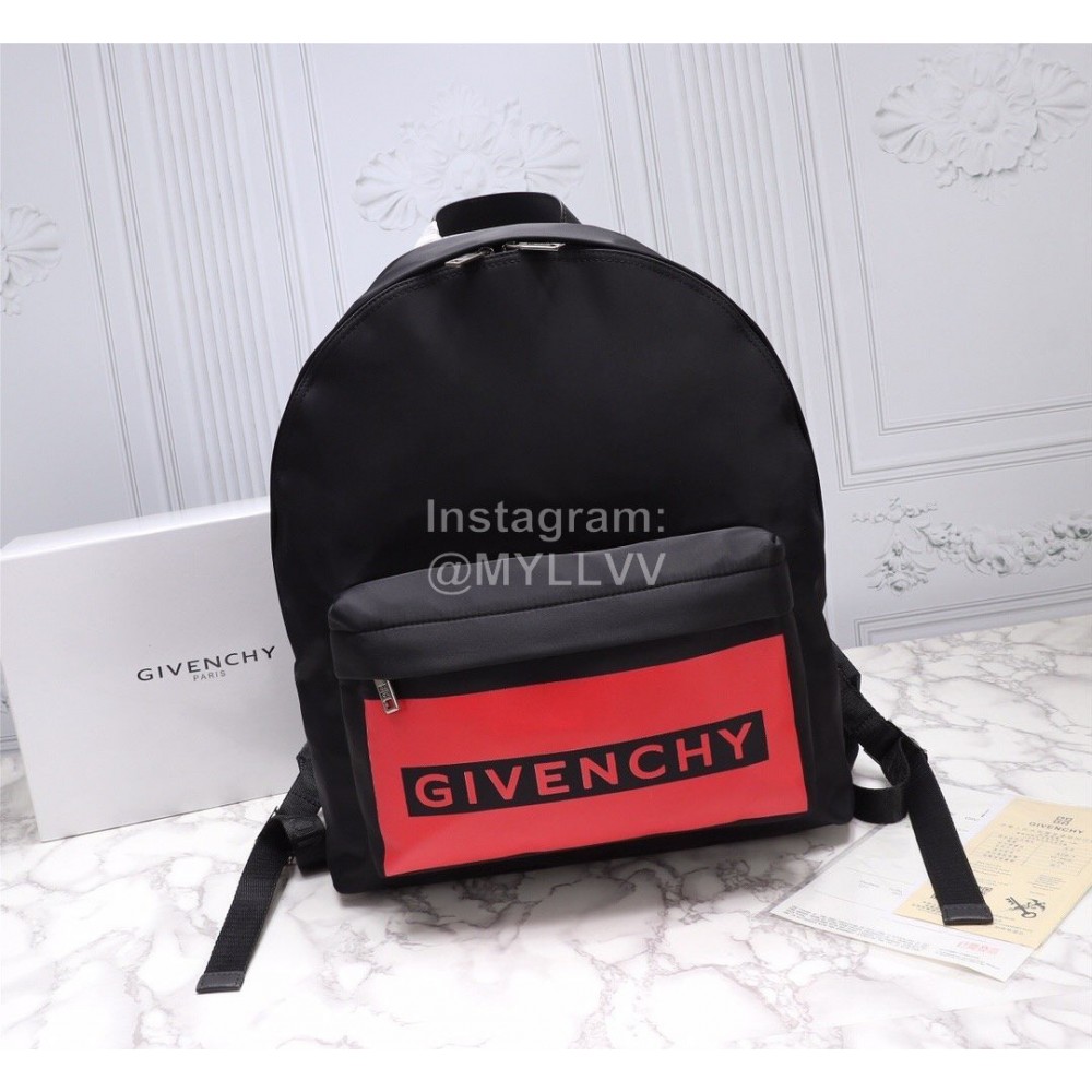 Givenchy Red Letters With Stylish Leather Backpack Black