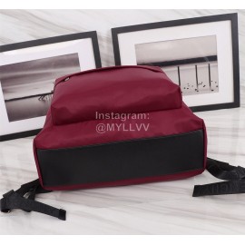 Givenchy Black Twill Letter Fashion Leather Backpack Wine Red