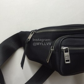 Givenchy Cloth Fabric Men's Crossbody Shoulder Chest Bag Pure Black