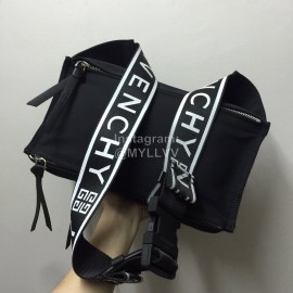 Givenchy White Striped Letters Fashion Men's Crossbody Shoulder Chest Bag Black