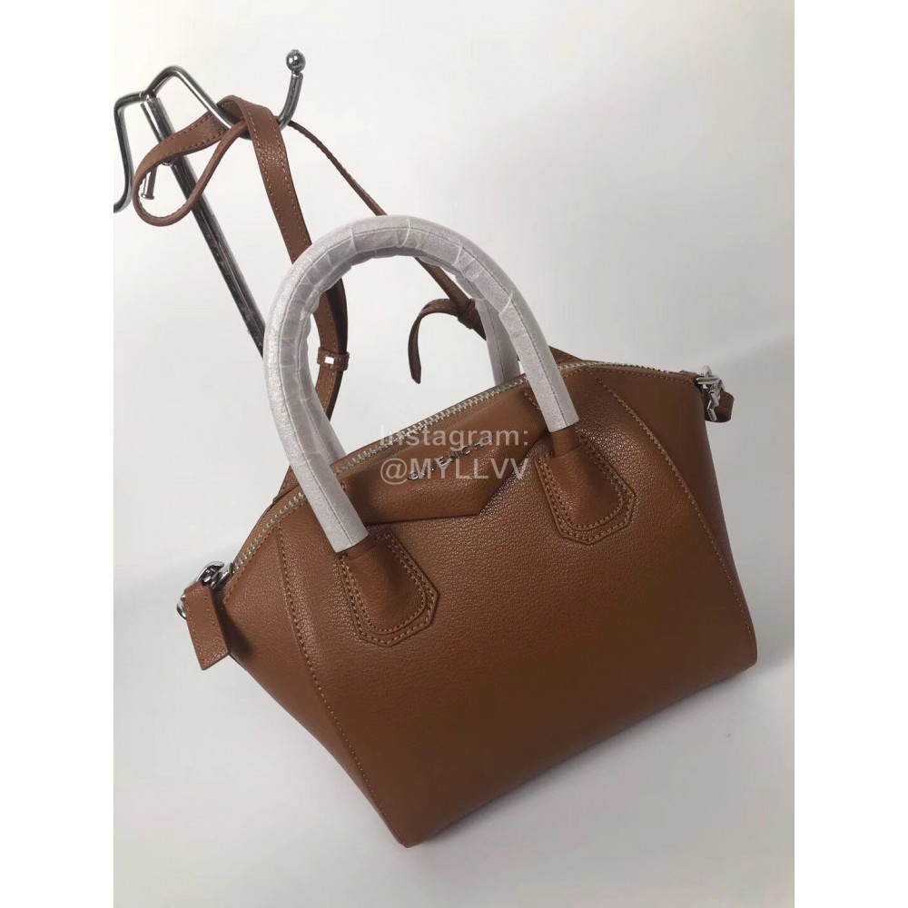 Givenchy Antigona Goat Pattern Motorcycle Tote Brown