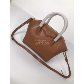 Givenchy Antigona Goat Pattern Motorcycle Tote Brown