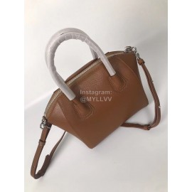 Givenchy Antigona Goat Pattern Motorcycle Tote Brown