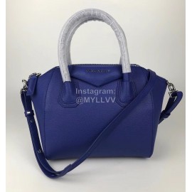 Givenchy Antigona Goat Pattern Motorcycle Tote Blue