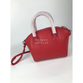 Givenchy Antigona Goat Pattern Motorcycle Tote Red