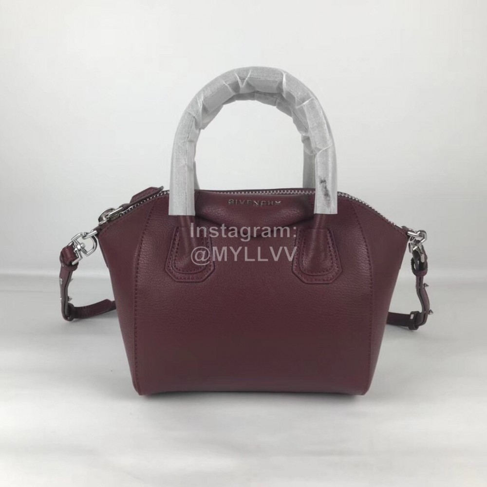 Givenchy Antigona Goat Pattern Motorcycle Tote Burgundy