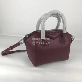 Givenchy Antigona Goat Pattern Motorcycle Tote Burgundy