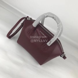 Givenchy Antigona Goat Pattern Motorcycle Tote Burgundy