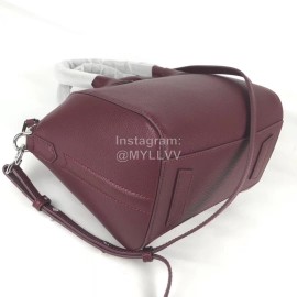 Givenchy Antigona Goat Pattern Motorcycle Tote Burgundy