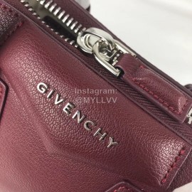 Givenchy Antigona Goat Pattern Motorcycle Tote Burgundy