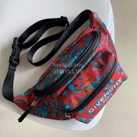 Givenchy Letter Jacquard Zipper Small Waist Bag Red