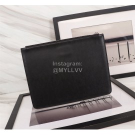 Givenchy White Horizontal Stripes Letter Logo Leather Handbag Black