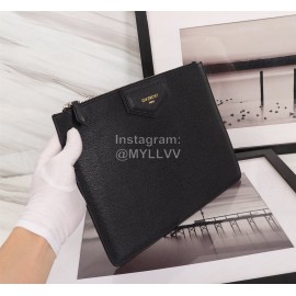 Givenchy Gold Letter Logo Leather Handbag Black