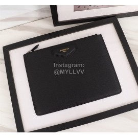 Givenchy Gold Letter Logo Leather Handbag Black