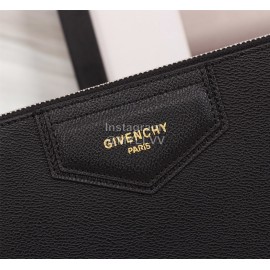 Givenchy Gold Letter Logo Leather Handbag Black