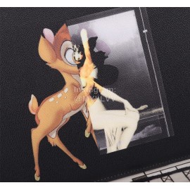 Givenchy Fawn Portrait Image Cowhide Handbag Black