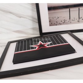 Givenchy Vertical Stripes Color Star Pattern Cowhide Handbag Black