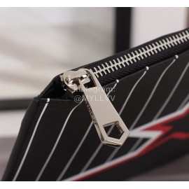 Givenchy Vertical Stripes Color Star Pattern Cowhide Handbag Black