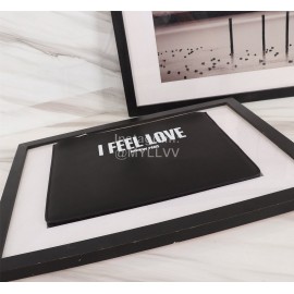 Givenchy White Horizontal Stripes Letter Pattern Cowhide Handbag Black