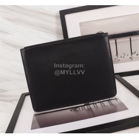 Givenchy White Letter Logo Leather Handbag Black