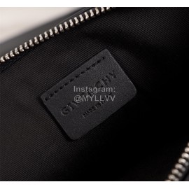 Givenchy White Letter Logo Leather Handbag Black