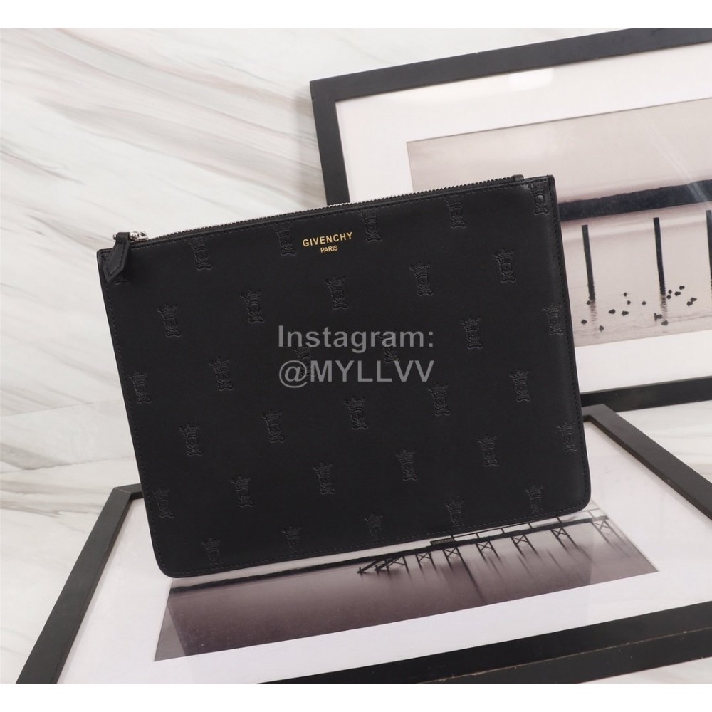 Givenchy Black Printed Logo Leather Handbag Black