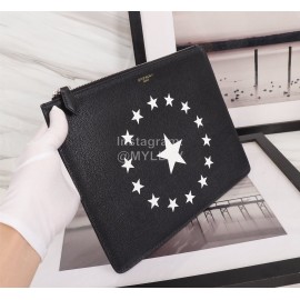 Givenchy Aperture Surround Five-Star Pattern Leather Handbag Black