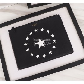 Givenchy Aperture Surround Five-Star Pattern Leather Handbag Black