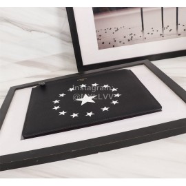 Givenchy Aperture Surround Five-Star Pattern Leather Handbag Black