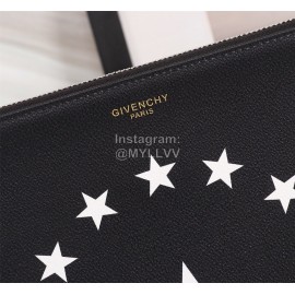 Givenchy Aperture Surround Five-Star Pattern Leather Handbag Black