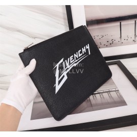 Givenchy White Letter Brand Logo Leather Handbag Black