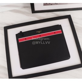 Givenchy Red Horizontal Five-Pointed Star Pattern Leather Handbag Black