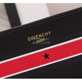 Givenchy Red Horizontal Five-Pointed Star Pattern Leather Handbag Black