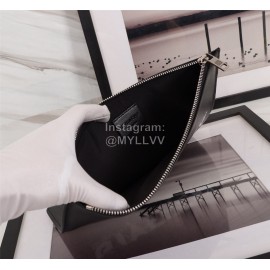 Givenchy Streamer White Letter Pattern Leather Handbag Black