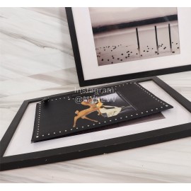 Givenchy Polka Dot Surrounding Elk Portrait Pattern Leather Handbags Black