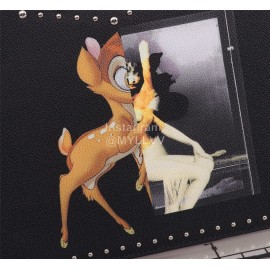 Givenchy Polka Dot Surrounding Elk Portrait Pattern Leather Handbags Black