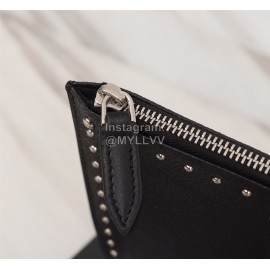 Givenchy Polka Dot Surrounding Elk Portrait Pattern Leather Handbag Black