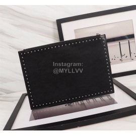 Givenchy Gold Polka Dot Wrap Pattern Leather Handbag Black